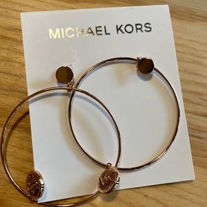 Michael Kors MK Fashion Rose Gold-Tone Brass Hoop Earrings